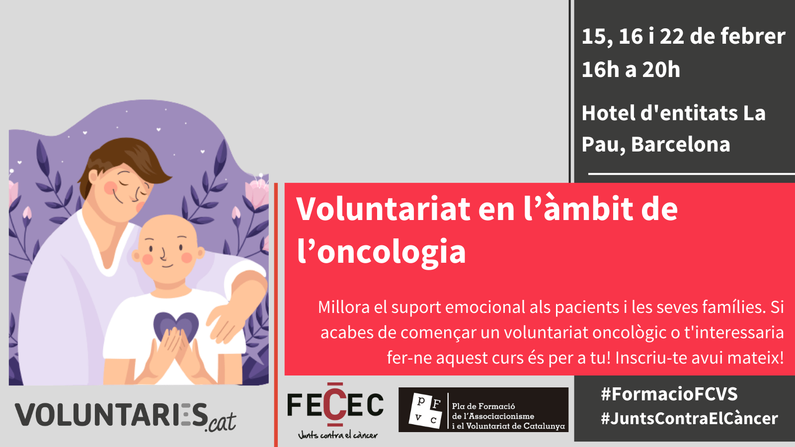 Voluntariat en l'àmbit de l'oncologia (12 hores)